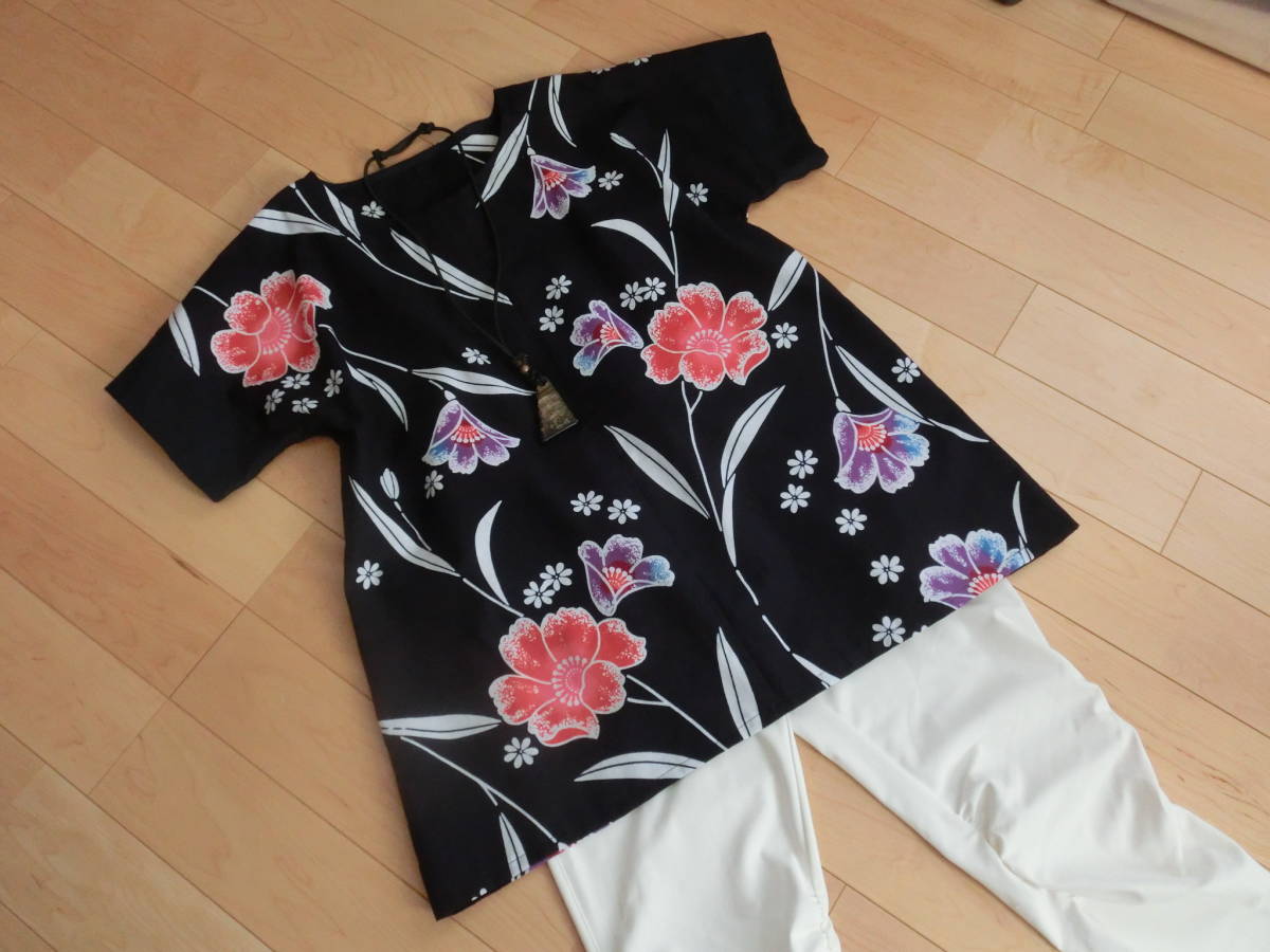 着物リメイク(*´ω｀*）ハンドメイド 本染め浴衣 反物より＊Aライン 