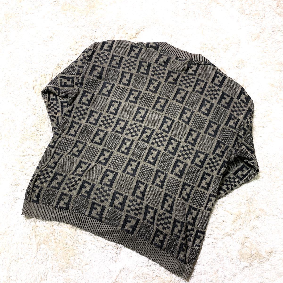 溢れる高級感」 FENDI ズッカ柄 ニットセーター トップス ヴィンテージ 