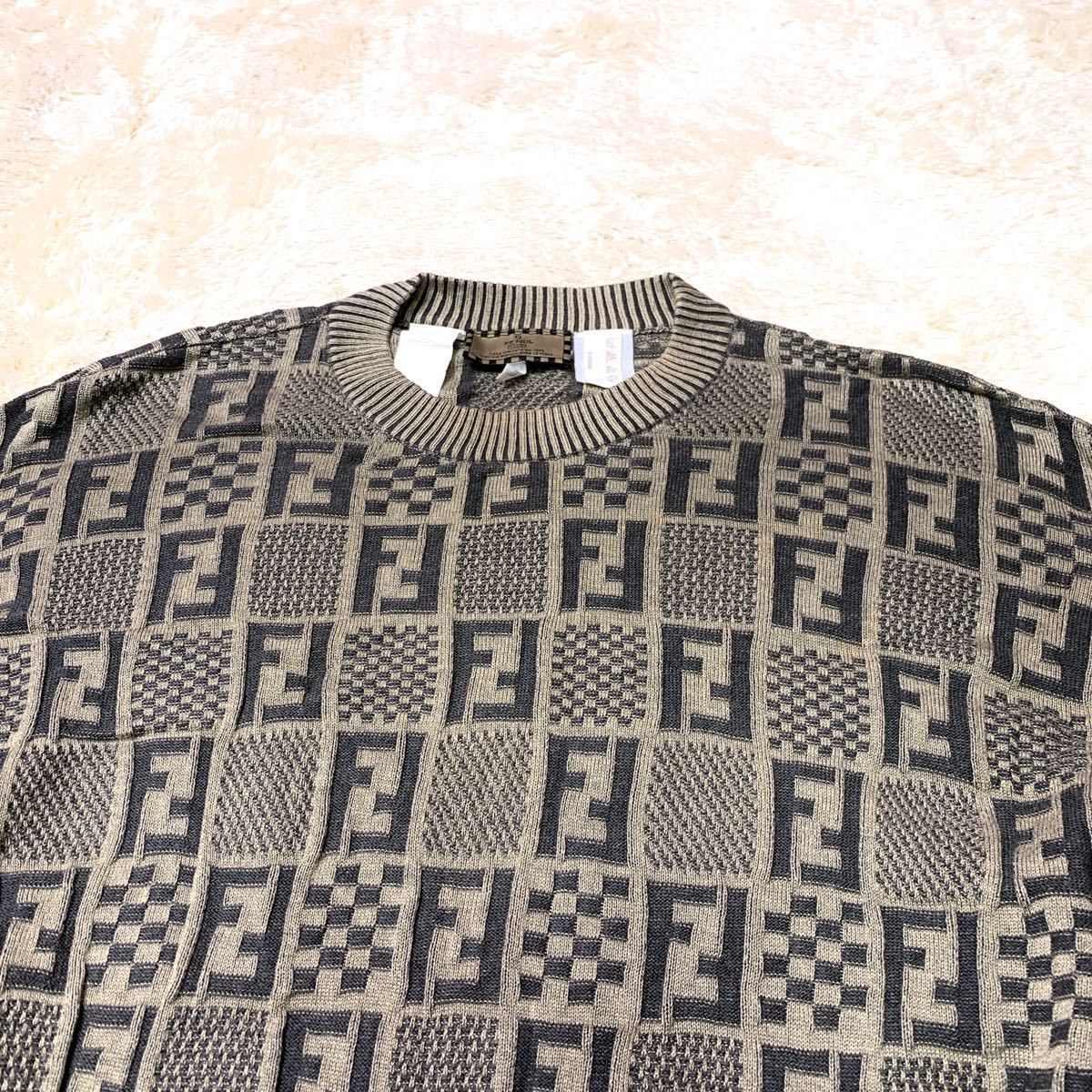 溢れる高級感」 FENDI ズッカ柄 ニットセーター トップス ヴィンテージ 