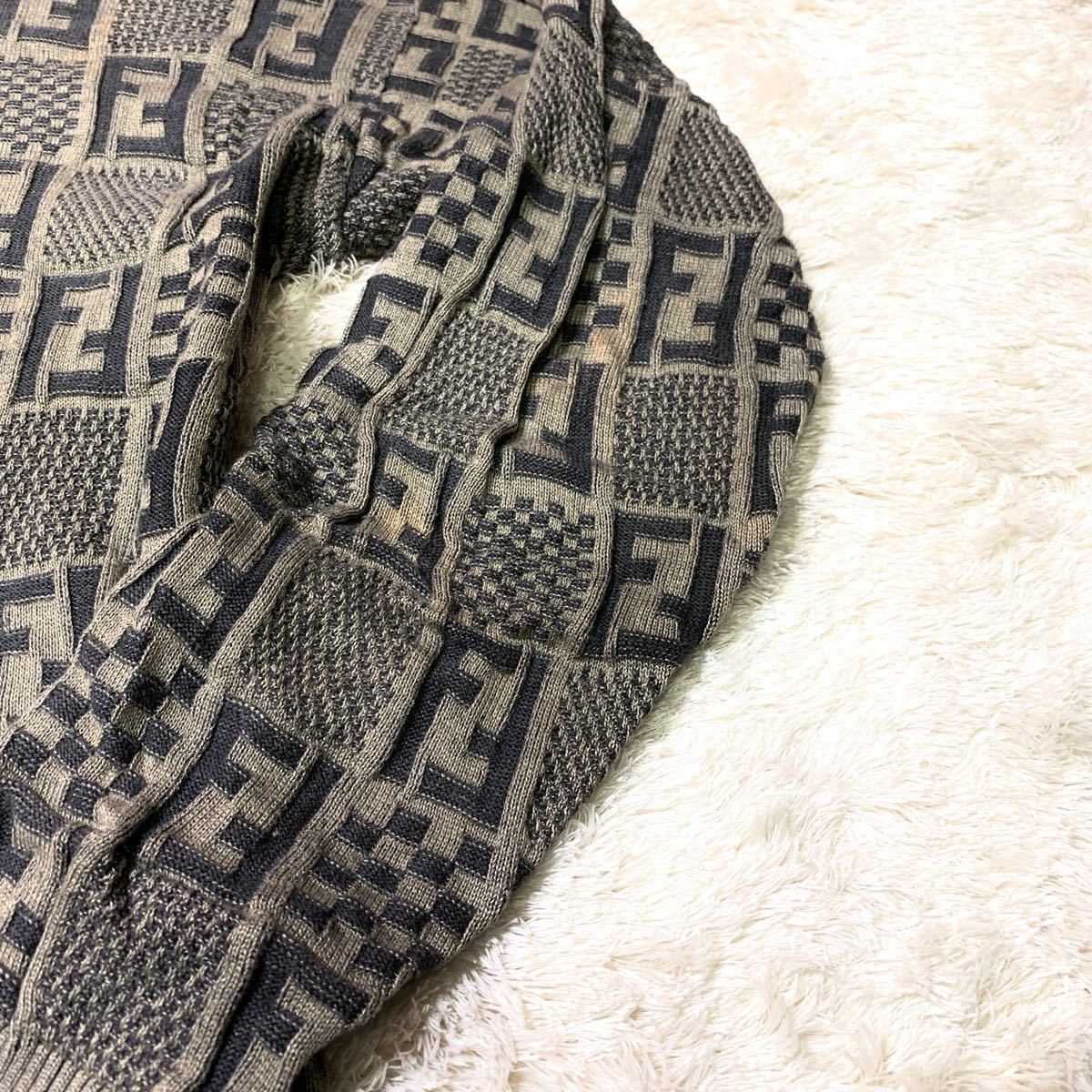 溢れる高級感」 FENDI ズッカ柄 ニットセーター トップス ヴィンテージ 