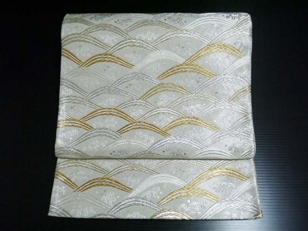 平和屋着物□夏物 太鼓柄袋帯 明綴れ 飾花文 金銀糸 逸品 km945