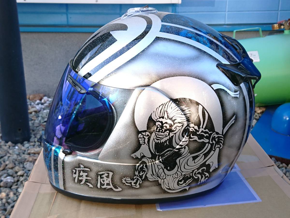 アライ カスタムペイント 走り屋 バリマシ 風神雷神 レインボー 