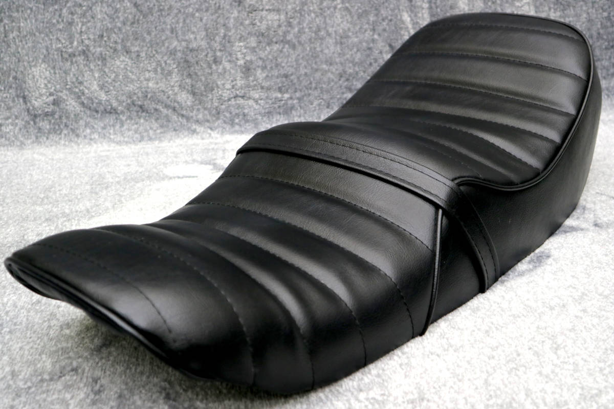 GS400 タックロール シート 黒 皮/リベット ブラック レザー 旧GS400E GS425 完成品 タックロールシート 段シート あんこ抜き 外装 パーツ