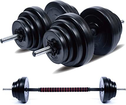 20㎏×2 Wout ダンベル 丸形 5kg 10kg 20kg 2個セット バーベルとしても使用可能 筋トレ トレーニング