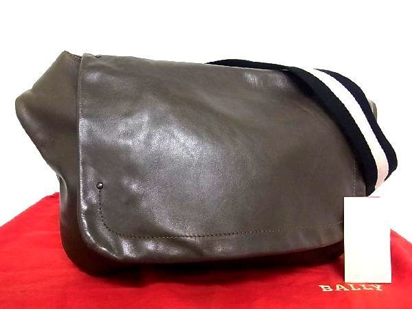 1円 □美品□ BALLY バリー レザー シルバー金具 メッセンジャーバッグ 
