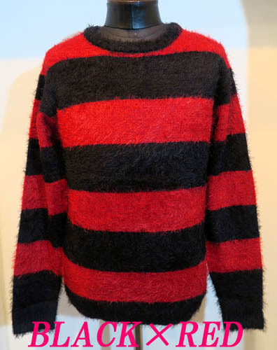 フェザーヤーン ボーダーニット 943 4 Red Black 赤黒 Mサイズ メンズ セーター モヘア風ニット パンク ロック ヴィジュアル系 Mサイズ 売買されたオークション情報 Yahooの商品情報をアーカイブ公開 オークファン Aucfan Com