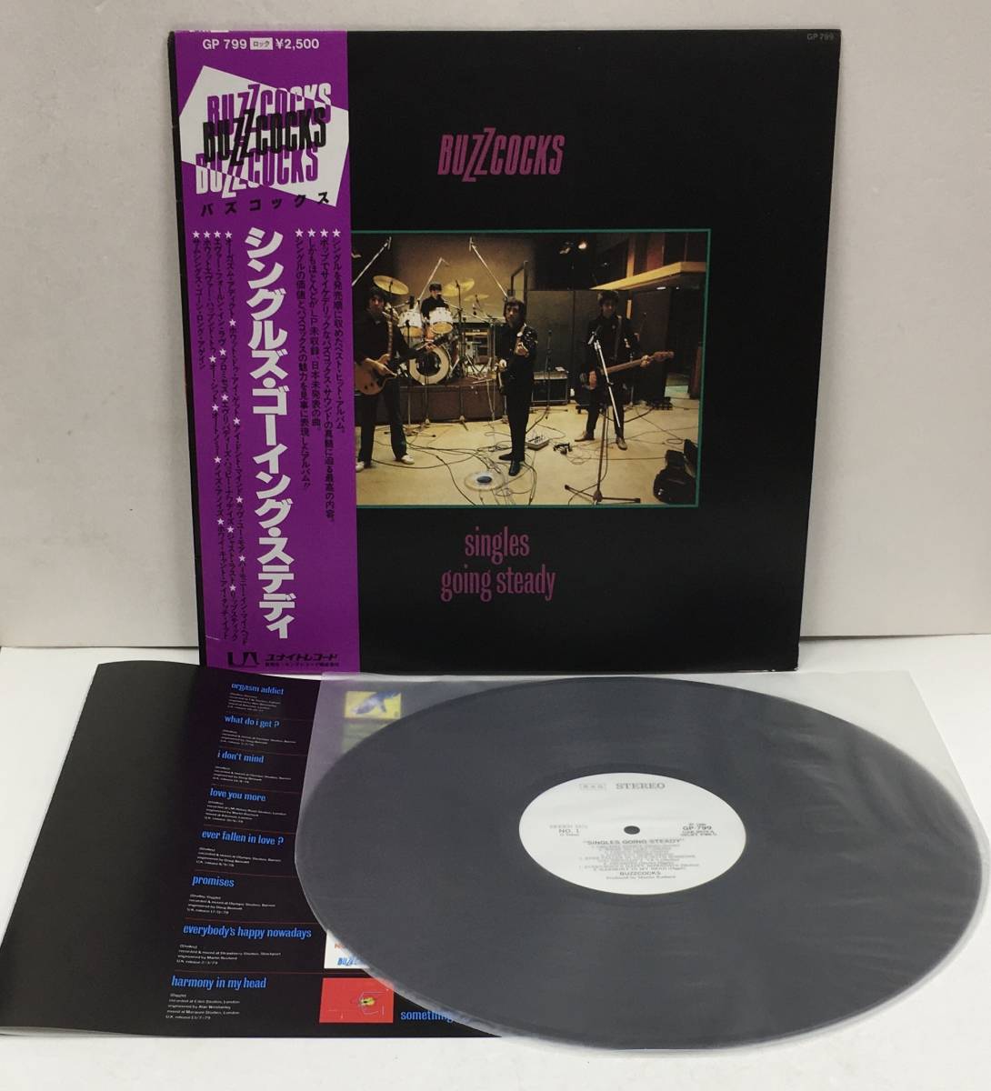 LP バズコックス / シングルズ・ゴーイング・ステディ GP799 帯付 見本盤 白レーベル BUZZCOCKS Singles Going Steady 希少