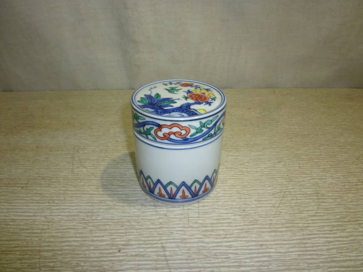 茶道具 京焼 平安北峰造 青華馬図 香合 茶道具 京焼 平安北峰造 青華馬