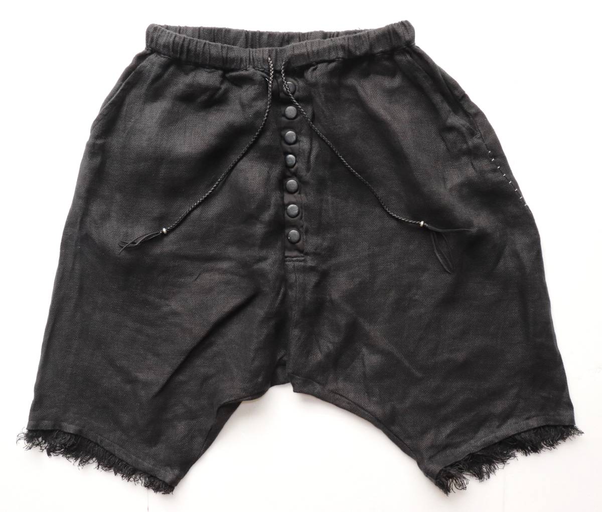 定価25000 新品 本物 KMRii Linen Lazy SRL リネン ハーフ パンツ 1701-PT09 M/2 ケムリ 4082