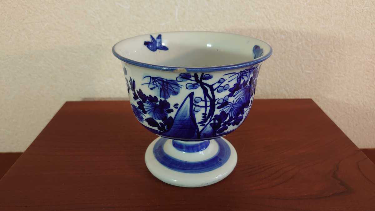 HOT，新品 中国 古染付『玉』款 梅花紋 茶壺 茶入 茶心壺 唐物 煎茶道具