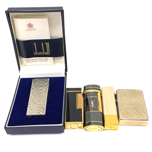 ガスライター Dunhill - サンローラン 0 2026年最新ダンヒルローラガスライターの人気アイテム ダンヒル イヴ・サンローラン ガスライター ローラー式 他 ジッポー オイルライター 喫煙具 着火× 5点セット