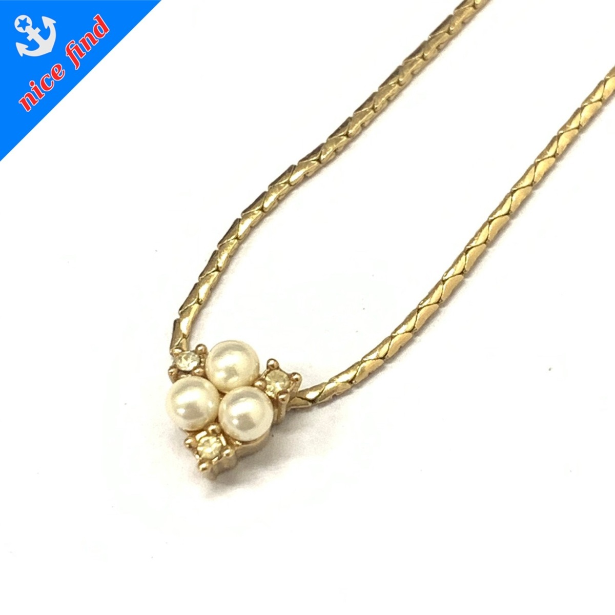 ◇ディオール Christian Dior◇フェイクパール ビジュー ネックレス 