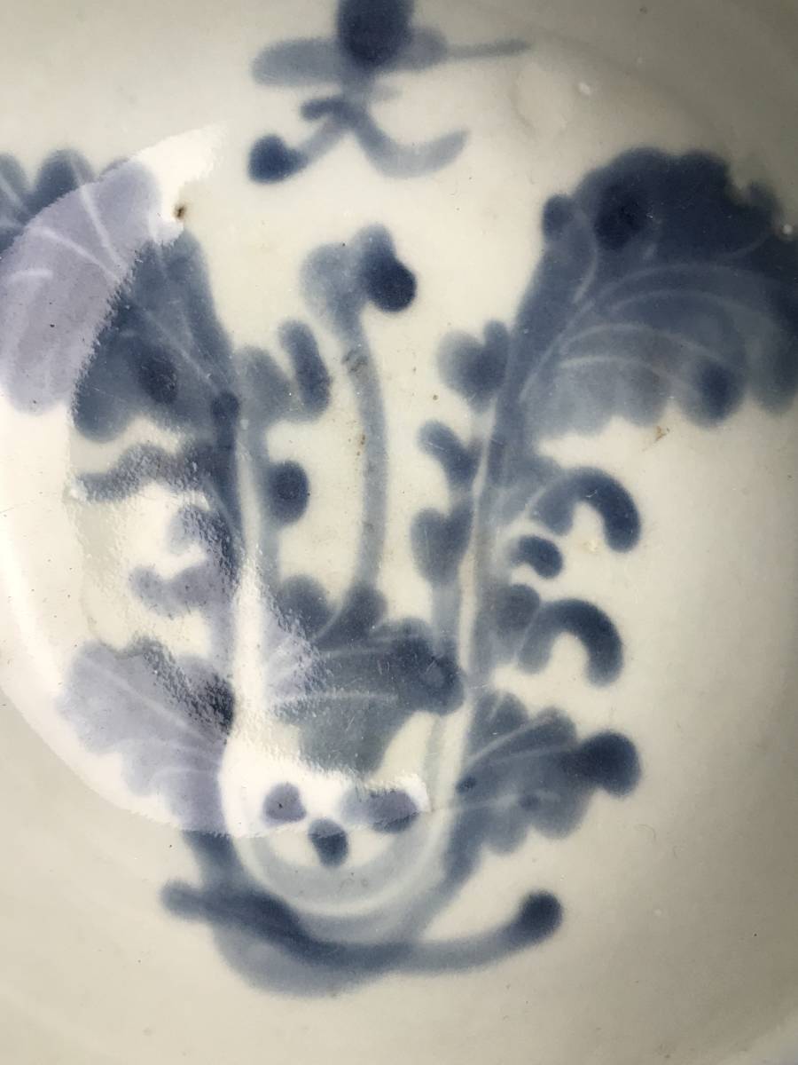 古染付花卉文碗 二客 明時代 唐物 中国古董 古美術