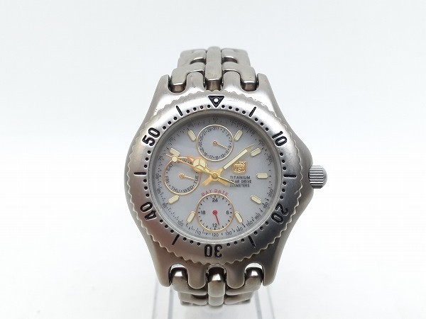 F601-N12-3186◎ 稼働 ELGIN エルジン FK-940-C グレー文字盤 チタン製 