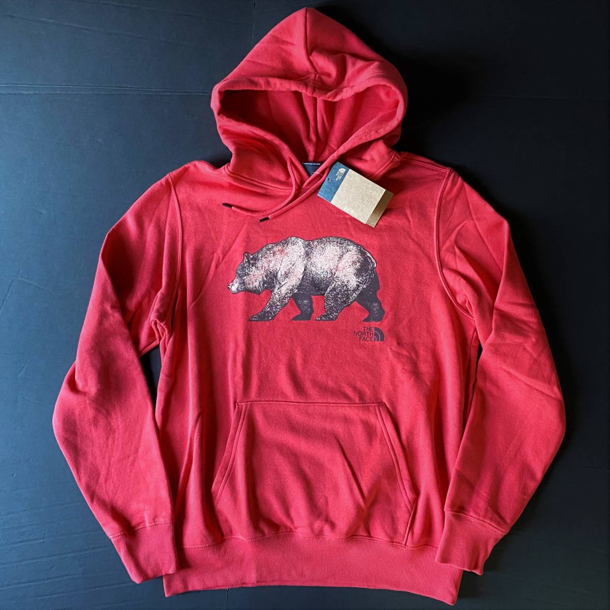 新品USAノースフェイス ベア スウェットパーカ レッド (M) アメリカ 
