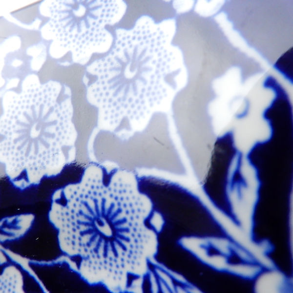 バーレイ ブルーキャリコ 角皿 1枚 25cm プレート 長方形皿 中皿