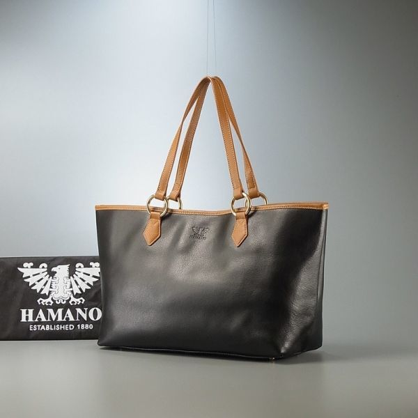 TD0033△*濱野皮革工藝 ハマノ HAMANO*大容量*レザー トートバッグ*