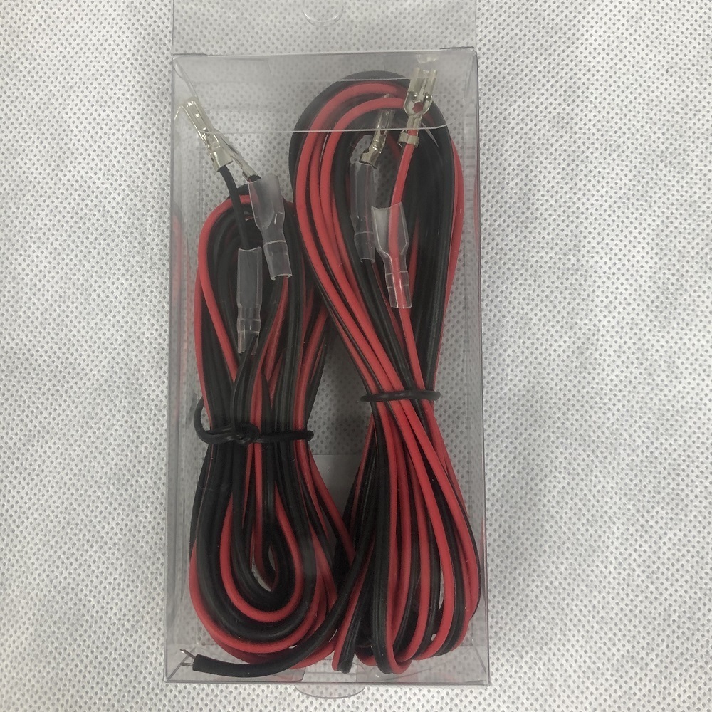 スピーカーケーブル　21Gｘ3ｍ　赤黒W線ｘ２本入り　片側端子加工　SC-2103_2