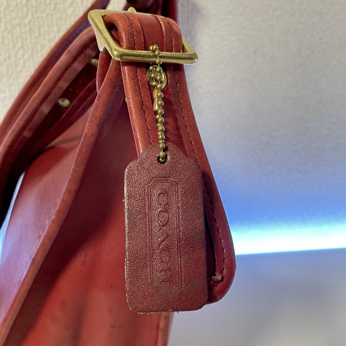 COACH ショルダーバッグ 9950 オールドコーチ 赤 レザー レッド 