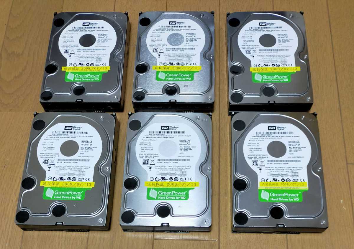WD WD10EACS 1TB　6本セット SATA 1TB HDD 6個セット(WD10EACS) ハードディスク 周辺機器 【公式通販】