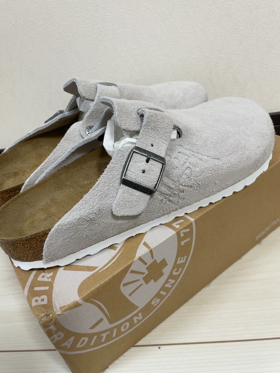 28.5cm【送料無料】Stussy x Birkenstock Hairy Suede Boston Bone 