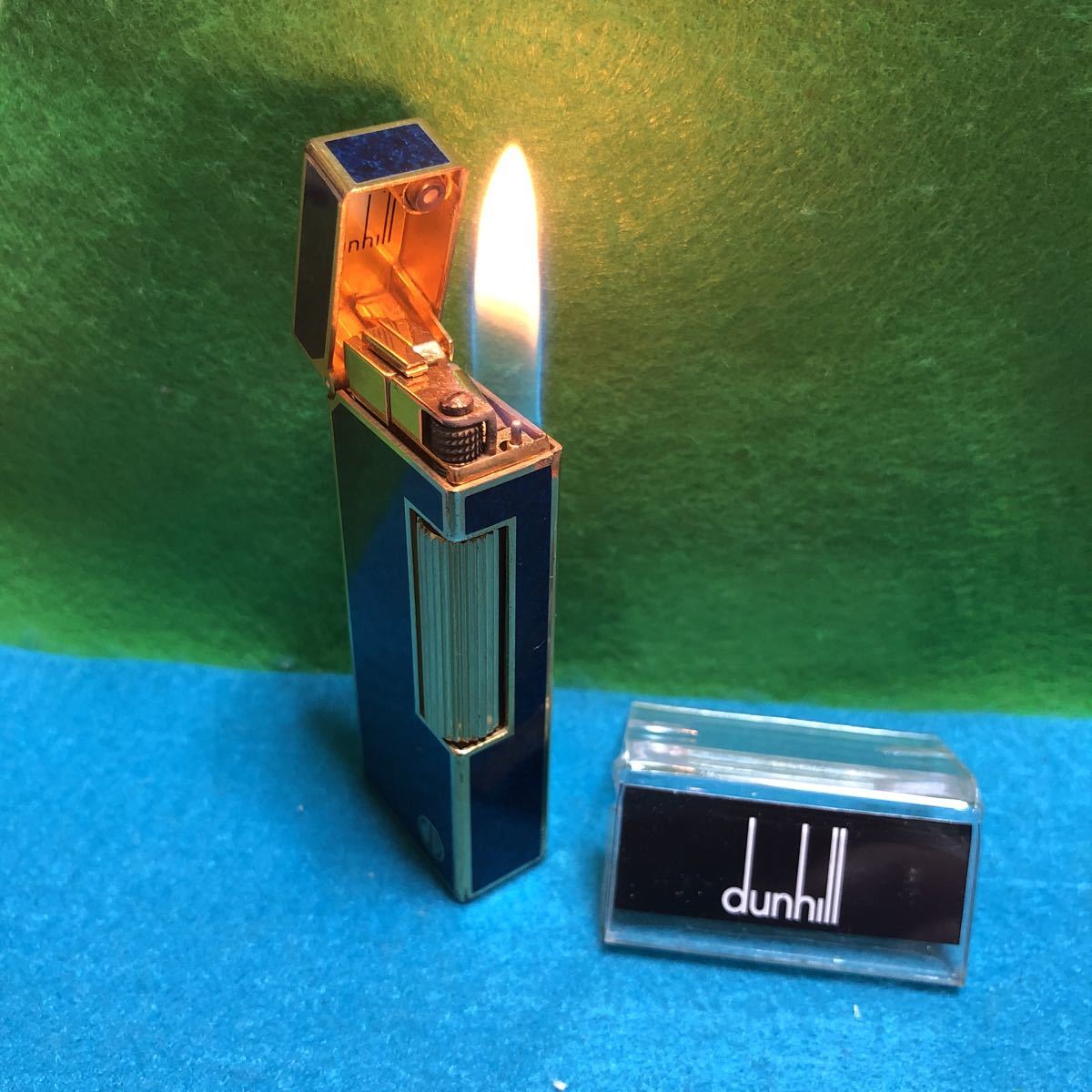 ダンヒルライター D855 美品 オーバーホール／漆調／ブルー
