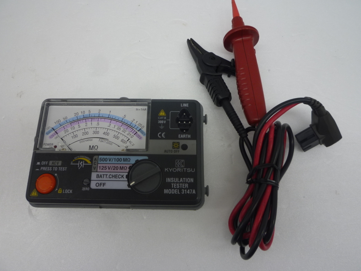★中古品★KYORITSU 共立電気計器 2レンジ小型絶縁抵抗計 3147A【他商品と同梱歓迎】