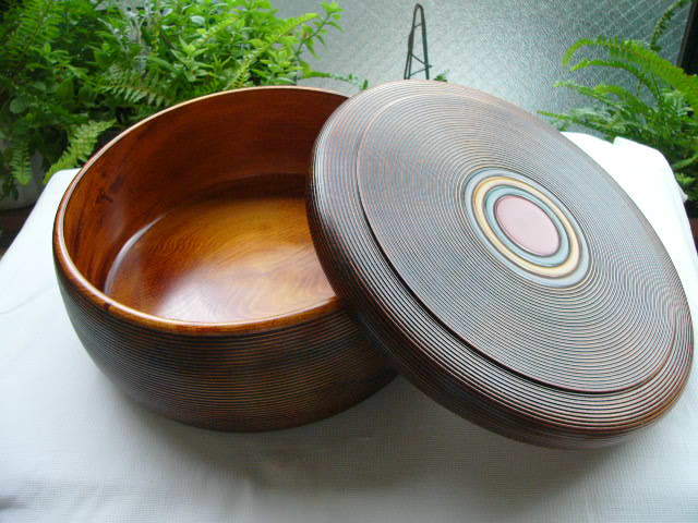 おひつ 美術工芸製 茶色 丸型漆器 摺り漆塗り おひつ - 創業明治二十年