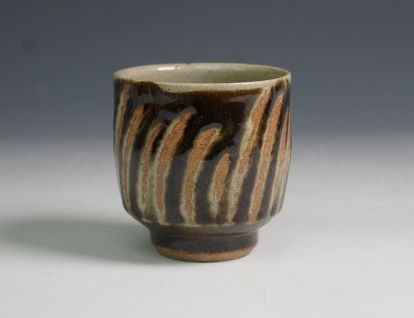 人間国宝 浜田庄司 濱田庄司 陶芸家 民藝 R1615K2 黒釉急須 花生 花
