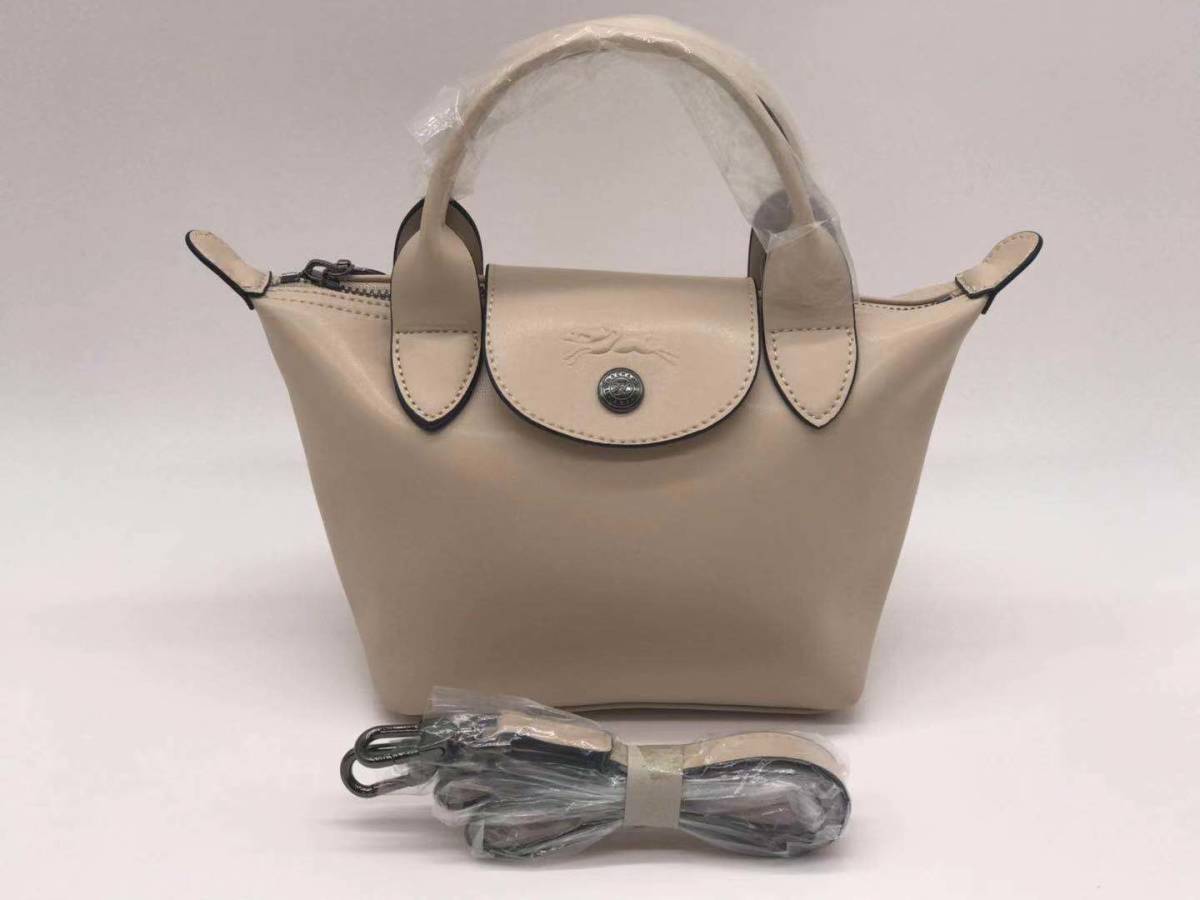 Longchamp 2WAY プリアージュ キュイール レザー ベージュ LONGCHAMP/ロンシャン ベージュ 2WAYハンドバッグ ル プリアージュ