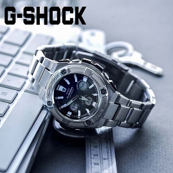 2025，定番 品 1円 正規品 CASIOカシオGショックGスチールG-SHOCKソーラーG-STEEL腕時計ステンレスベルト200M防水ダイバーシルバー黒BK(コラボレーションモデル)｜売買されたオークション情報、yahooの商品情 G-SHOCK