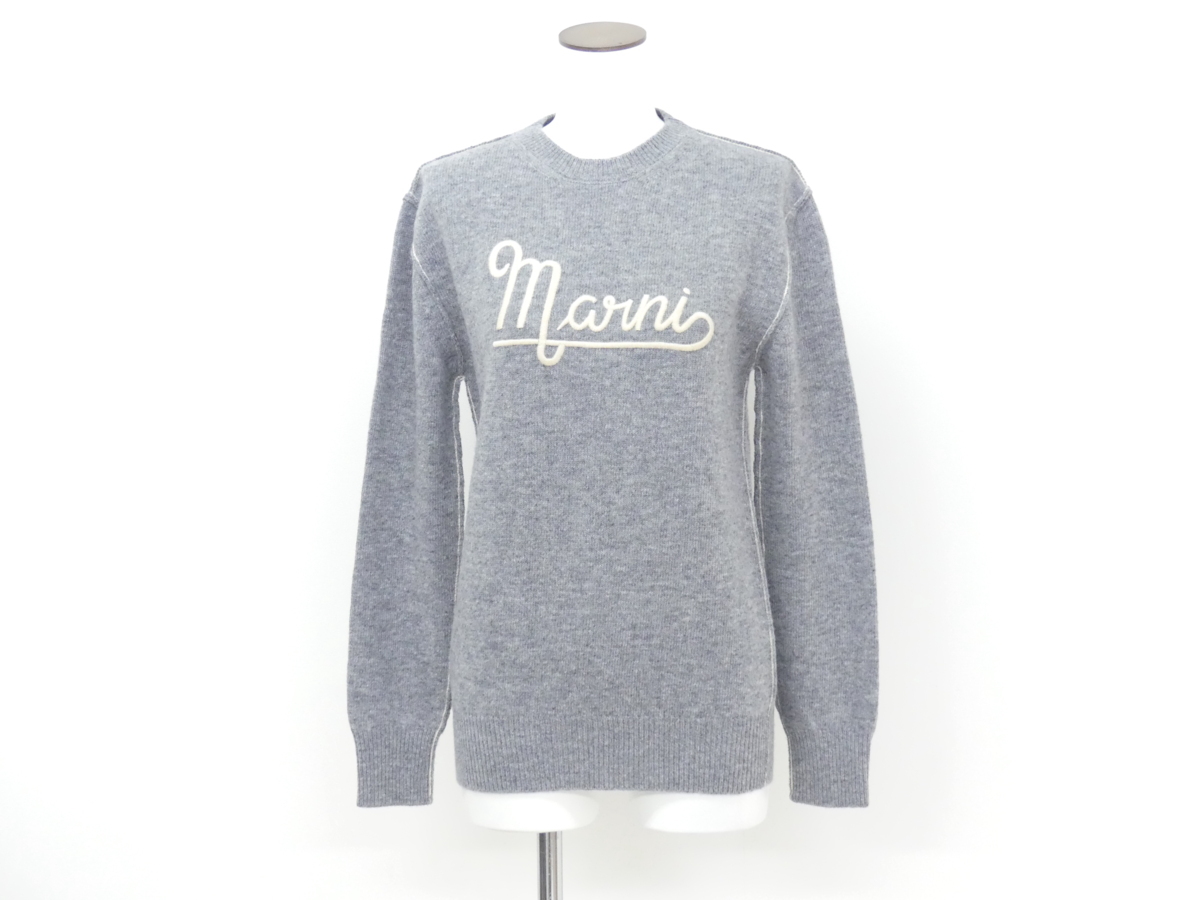 新作 未使用 MARNI シェットランドウールロングスリーブニット 40 