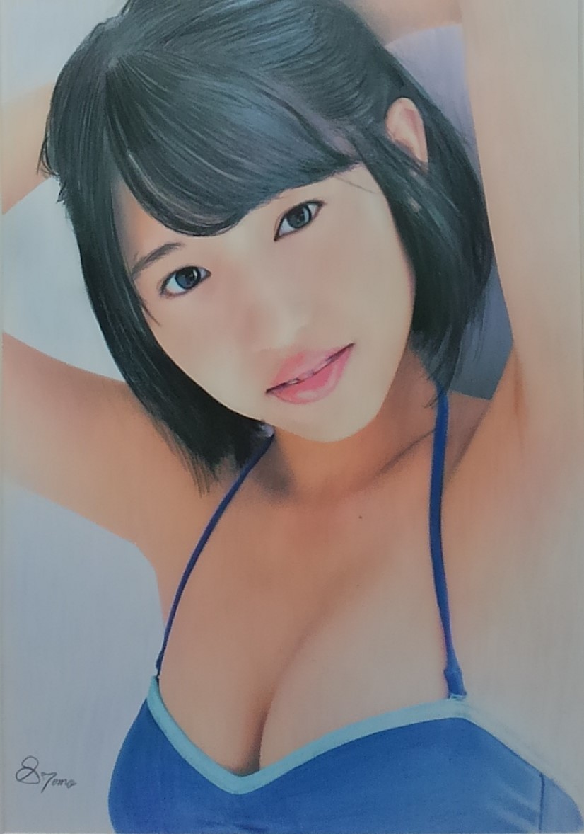 【驚きの破格値，新品】 作品2488 S.Tomo氏直筆色鉛筆画 超 美人画 額装(鉛筆画、木炭画)｜売買されたオークション情報、yahooの商品情報をアーカイブ公開 - オークファン 鉛筆画、木炭画