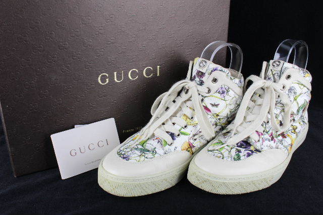 グッチ ［ GUCCI ] フローラ ハイカット スニーカー ホワイト 白 