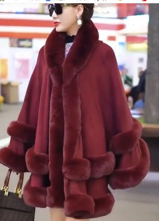 2341 ニットポンチョ◇レディース　　 高品質　　ウール混　　可愛い◇　　　アウター　　コート　　レッド ニットポンチョ | ウール混ポンチョ風ニット・p441735 ウール混ポンチョコート 京都通販ミセスのファッション館・本店 金ボタン