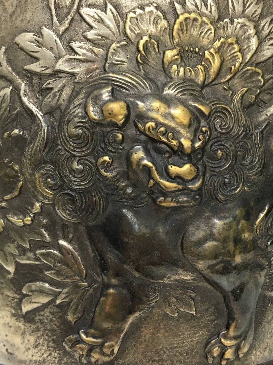 Yahoo!オークション 文化遺産オンライン 「唐獅子牡丹」金属工芸 (工芸