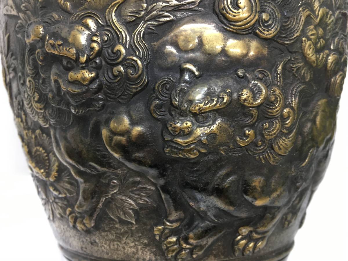 Yahoo!オークション 文化遺産オンライン 「唐獅子牡丹」金属工芸 (工芸