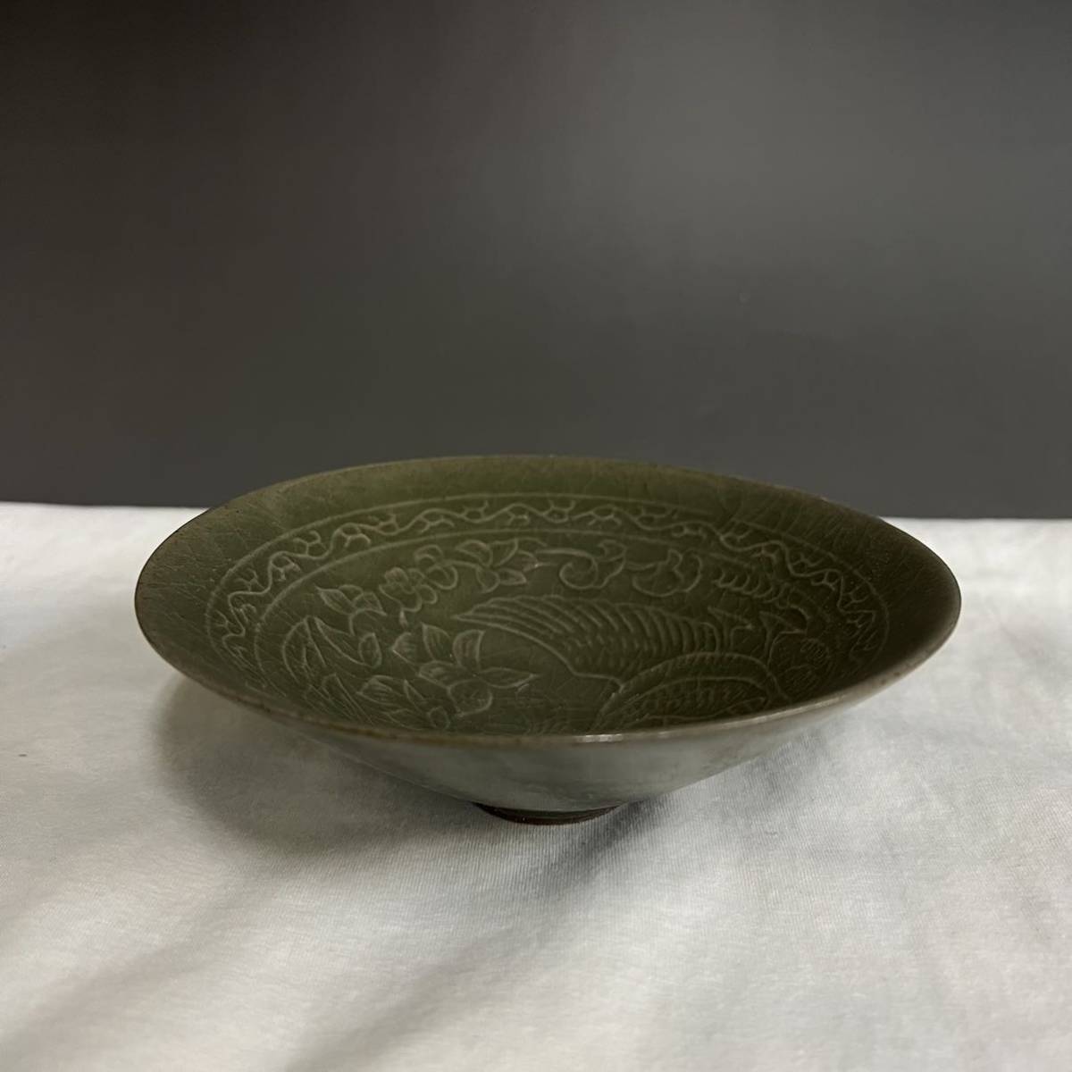 ★0052宋時代 耀州窯 青磁 斗笠碗 ★天目茶碗 茶道具 茶器 唐物天目 耀州窯 2026年最新Yahoo!オークション 青磁 茶器 -耀州窯の中古品
