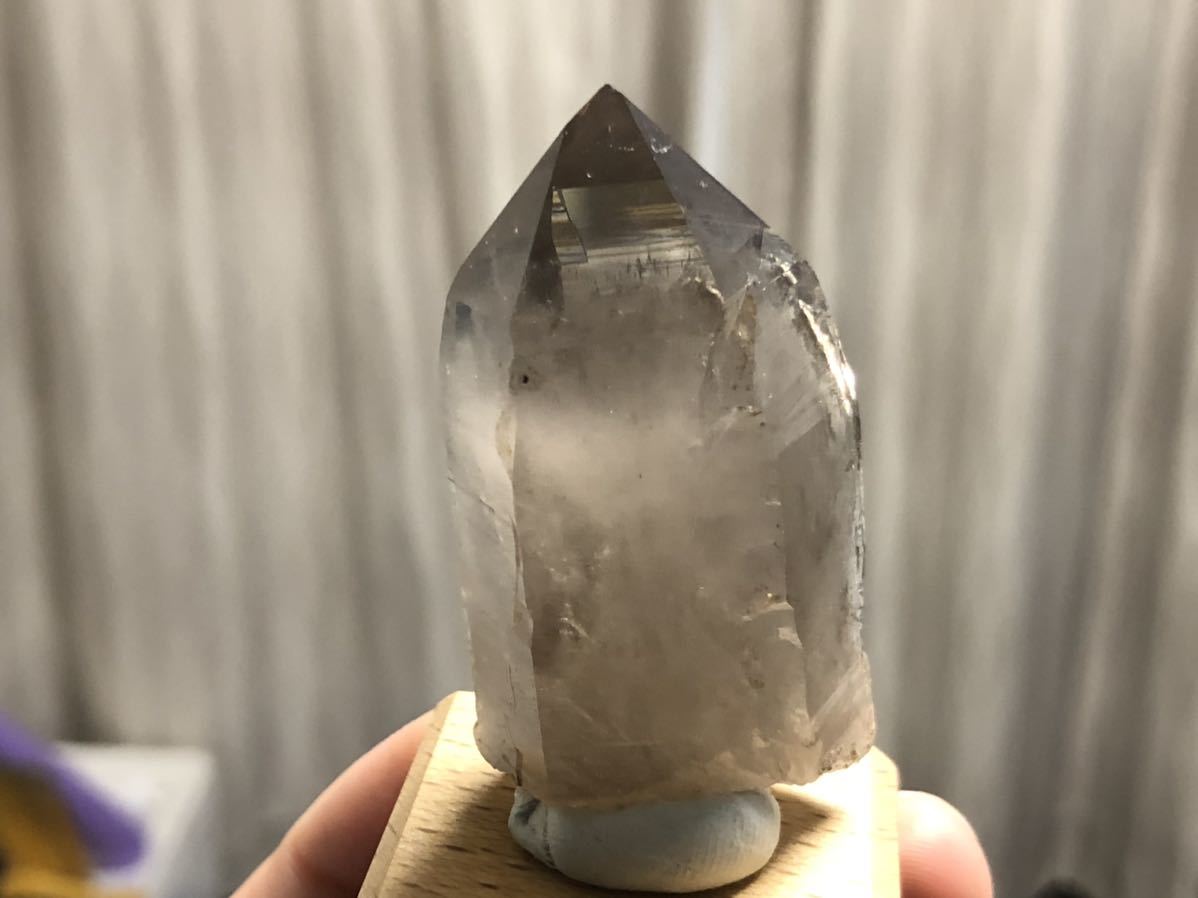 国産鉱物 煙水晶 2本セット 山梨県甲府市黒平町 水晶峠 放出 の入札