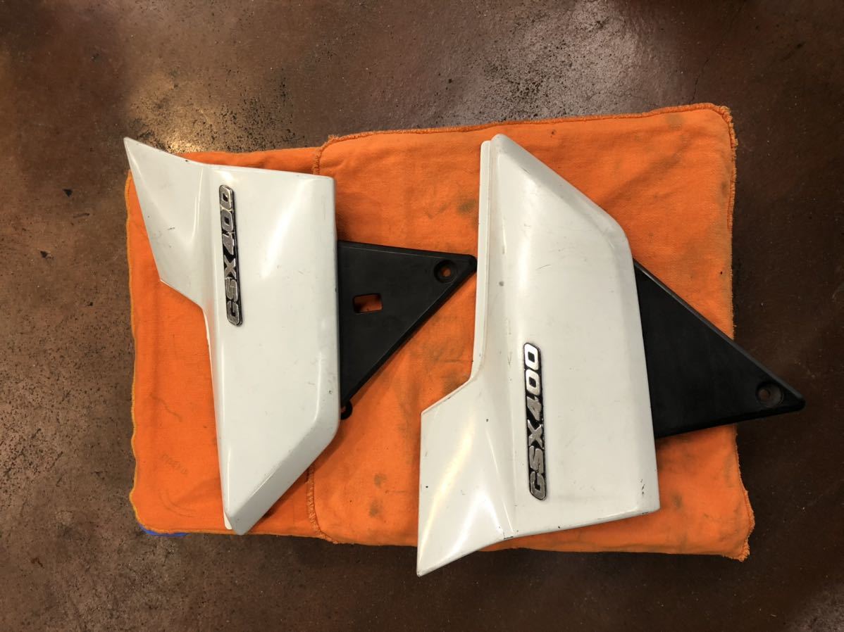 スズキ　GSX400 インパルス 純正 サイドカバー 左右 ホワイト　白