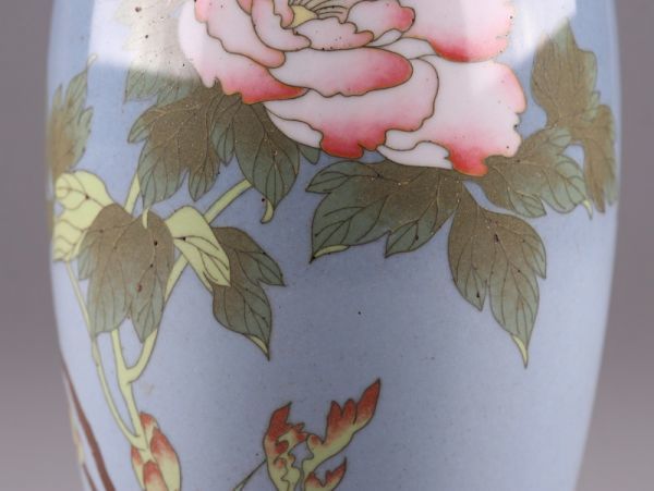 時代物 七宝焼 花瓶 年代珍品 古美術 故宮博物院 七宝焼き 七宝焼 昭和レトロ インテリア 花柄 花瓶 中国