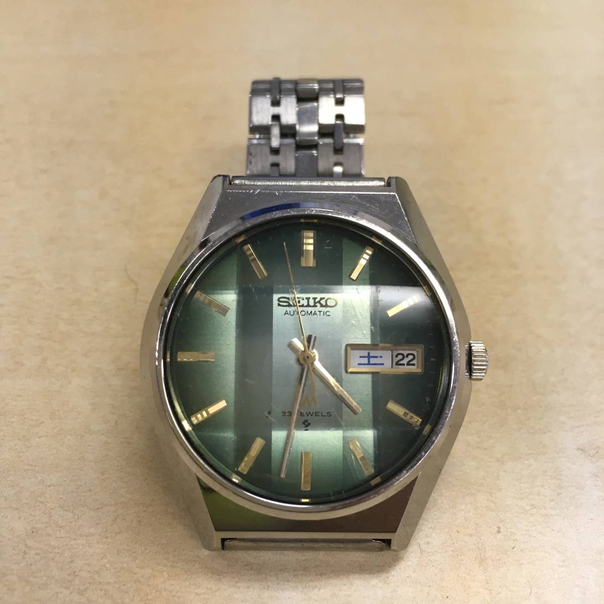 希少セイコー SEIKO LM 5606-8110 グリーン文字盤自動巻き