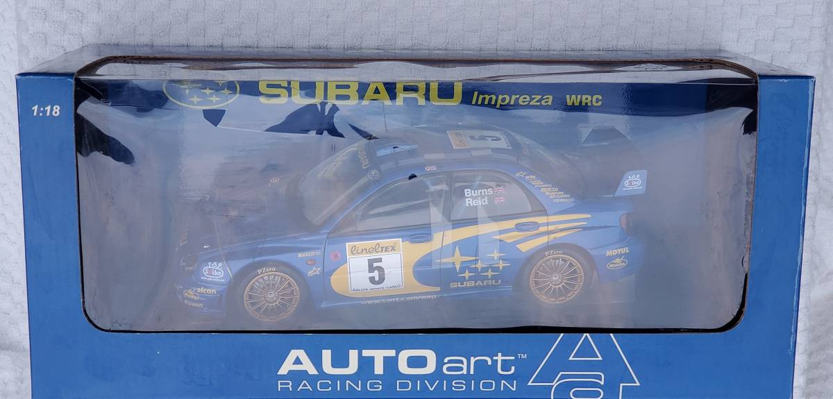 ドア未開封 オートアート Aa 1/18 スバル インプレッサ WRC 2001年 