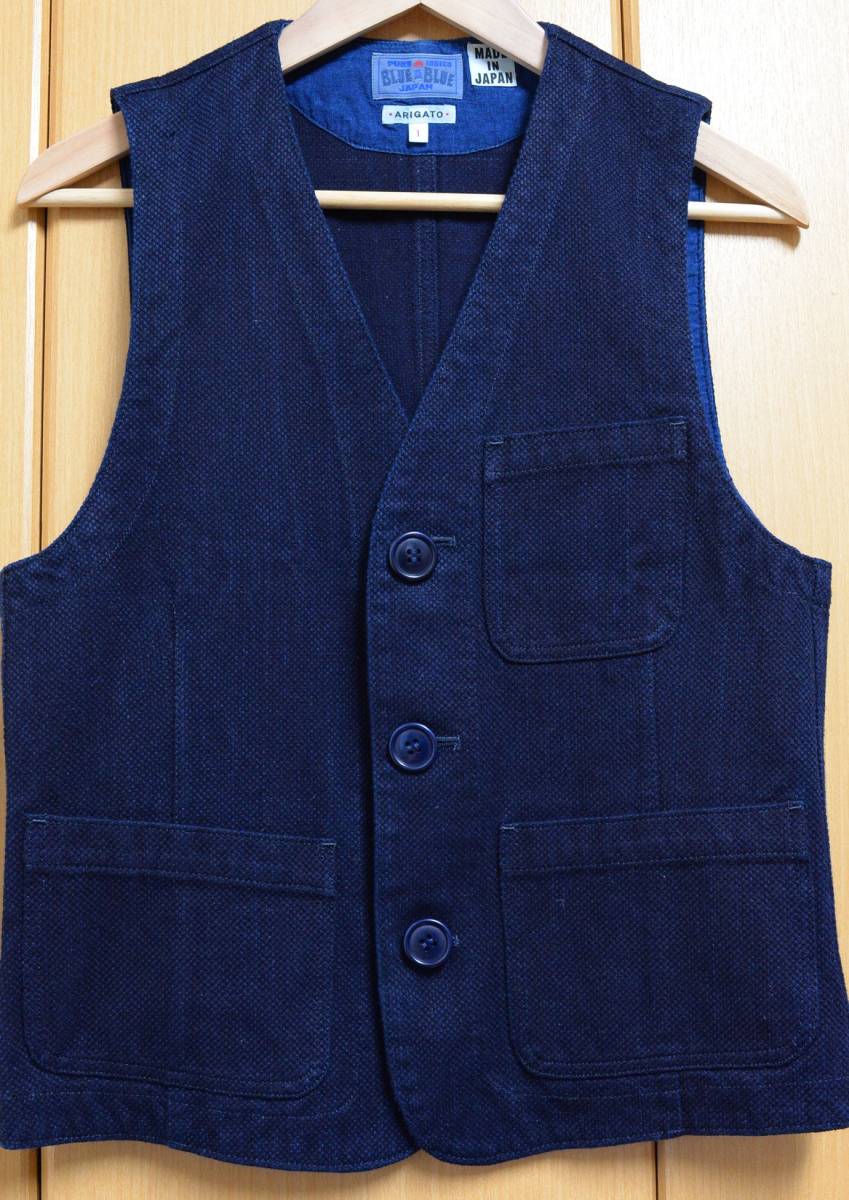 BLUEBLUE JAPAN】ブルーブルー ジャパン 藍染 刺し子 サシコ ベスト S