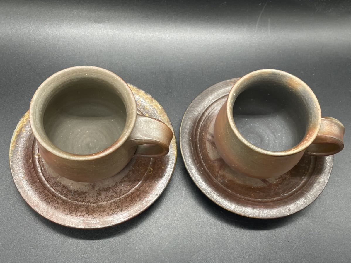 4233】備前焼 カップ&ソーサー 刻印：Z？ 2客揃 備前焼 - メルカリ