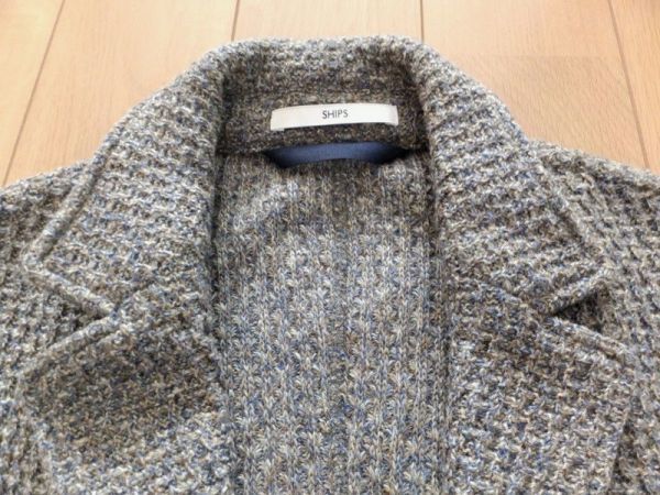 【美品】SHIPS★ニットジャケット★ミックス調グレー★M ニット SHIPS カーディガン 手洗い可能〉ミックスカラー 「手洗い可能」コットン レディース