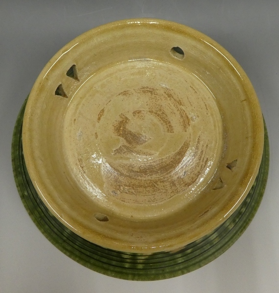 黄瀬戸 織部焼 中鉢 木箱入り 加藤芳右衛門作 希少品 美術品 -