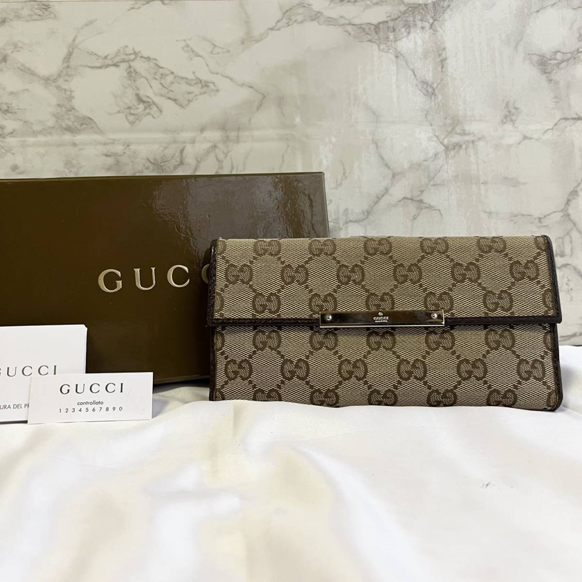 ◎ GUCCI グッチ ラウンドファスナー ラニア 財布 長財布 シェリー