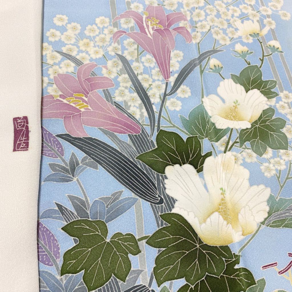 【人気セール，100%新品】 着物月花 本加賀友禅 巨匠 宮野勇造 手描き友禅 可憐な花の訪問着 正絹 共八掛 伝統工芸品(仕立て上がり)｜売買されたオークション情報、yahooの商品情報をアーカイブ公開 - オークファン 仕立て上がり