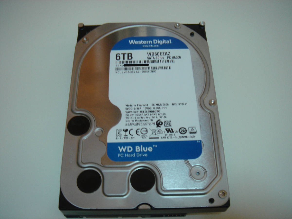 6TB WD Blue Digital Western HDD SATA WD60EZAZ ウエスタンデジタル 